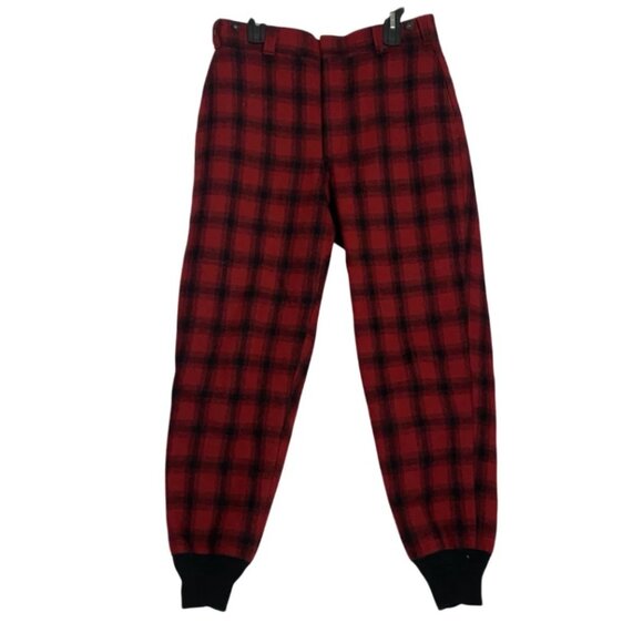 VTG Woolrich Wool Mackinaw Buffalo Plaid Heavyweight Mens Pants Size 36 x 32 - Picture 1 of 6